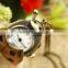 Ladybird Watch Simple Round Antique Bronze Round Pocket Watch Necklace Pendant Ladybird Watch