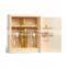 Cusotm printed logo empty wooden wine box with holder