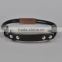 2016 fashion magnetic cow leather stainless steel bracelet