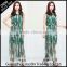 Free sample Western long maxi print sexy plus size sleeveless ladies dress for beach