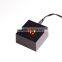 Cube black plastic LED light base with power adaptor for crystals