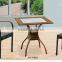 outdoor patio garden leisure handmade rattan wicker glass square table with chairs set YPS027