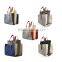 Custom high quality waxed canvas tote bag leather handle