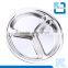 3 Compartment Stainless Steel Food Tray Plate