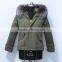 2016 new hot selling parka jacket with real fox fur collar