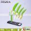 KC1308 New Design zirconia blade rubberized ABS handle 6PCS ceramic knife set with acrylic stand