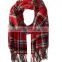 Women's Multi Glen Plaid Reversible Blanket--Red