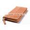 High quality luxury ostrich leathe unisex zipper wallat , clutch bag ,genuine leather travel long wallet