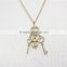 Gold Key & Heart Lock Pendant Necklace Sparkle Clear Diamond Necklace 2016 Fashion Style Wholesale