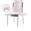Dinning chair with fabric covering and high rebound sponge,stainless steel legs