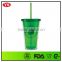 16oz bpa free plastic straw water bottle promotional