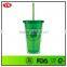 16oz bpa free plastic straw water bottle promotional