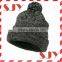 Custom Plain Black Pom Pom Beanie Hat