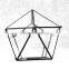 Vintage Style five angular geometric glass greenhouse box jewelry box and showing virtus(Silver and Black ).