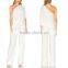 Arabic Athen Divine White Lady Fashion Silk Chiffon One Shoulder Long Jumpsuits