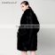 hot sale back mink fur long coat for women winter