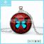 Yiwu New Trendy Charm Round Red Butterfly Pendant