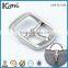Bending metal silver buckle with logo debossed color filled