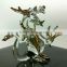 Crystal Dragon Hand Blown Clear Glass Art Gold Trim Figurines Home Decor / Fancy Collection / Gift