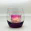 clear glass empty candle holder with cup