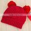 New Korean New Fashion Baby Girls Boys Kids Children Dual Ball Knit Sweater Cap