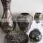 black and silver hand made pink color glass vase