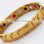 Stainless Steel Energy Element Silver Gold Plating Bio Magnetic Bracelet for Men