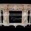 Home decoration stone carvings and sculptures white natural marble cheap fireplace mantel