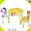 Wholesale Cute Style Baby Wooden Table And Chairs Household Top Quality Wooden Table And Chairs Set W08G092