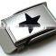 With Star Logo 1 inch Garment cloth Metal Stamping Steel Military buckle Nickel Plate with Tip