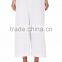 Customized Lady's Apparel White Set-on Waistband Smocked Cotton Wide-leg Pants(DQM023P)