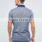 Summer Short Sleeve Button Placket Blue Men's 100% Cotton Breathable Pique 180g Lightweight Slim Fit Casual Polo T-Shirt