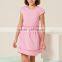 2017 summer new children's cotton school girl belted plaid dress