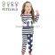 Kids Panda Long Sleeves T-shirt Strip Dot Mixture Pants The Striped Pajamas Sets
