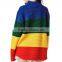 oversize drop shoulder sleeve multi-color block pullover knitted crew neck pattern sweater