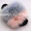 Myfur 2017 Women Fur Lined Plush Slide Slippers Sandles Latest
