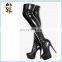 Party Fancy Dress Sexy Women Black PU Leather High Heel Boots HPC-1866