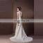 Sweet and lovely V neck hollowed - out back mermaid high quality lace wedding dress