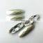 Transparent clear long oval crystal beads for wedding dress