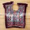 Colourful Indian vintage banjara neck yoke with embroidery and mirror work patches