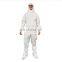 Industry disposable waterproof hospital isolation personal protective hooded coverall hazmat suit with Elastic Cuff