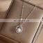 Women Accessories Circle Pearl Charm Pendant Simple Box Chain 925 Silver Necklace