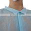 lab coat disposable blue PP non woven knit cuff button jackets