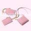 Pink color GENUINE CALF LEATHER CHANGE BAG COIN PURSE Card holder with STRAP and zip