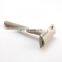 Mens Eco-friendly Metal Barber Stainless Steel Grey Double Edge Blade Reusable Safety Razor Shaver