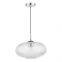 1LT PENDANT CHROME & RIBBED GLASS FOR KITCHEN