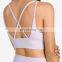Wholesale Sexy V Neck Yoga Bra Back Cross Strap Women Gym Top High Impact Sportswear Bra Ladies Workout Running Fitness Tank