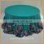 TC107H wedding wholesale round satin rosette table cloth                        
                                                Quality Choice