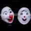 In stock cheap Halloween Cute plastic Clown mask PVC party Masks with red rose