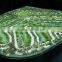 Miniature architectural building scale model with lighting effect